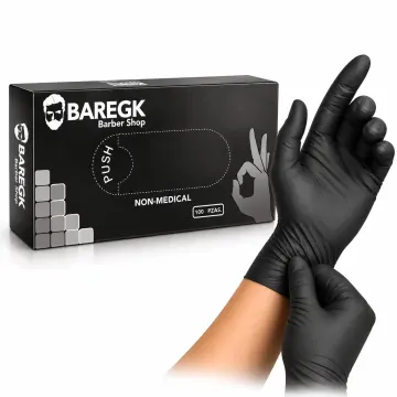 Caja Guantes Nitrilo Negro Talla M 100pz Baregk