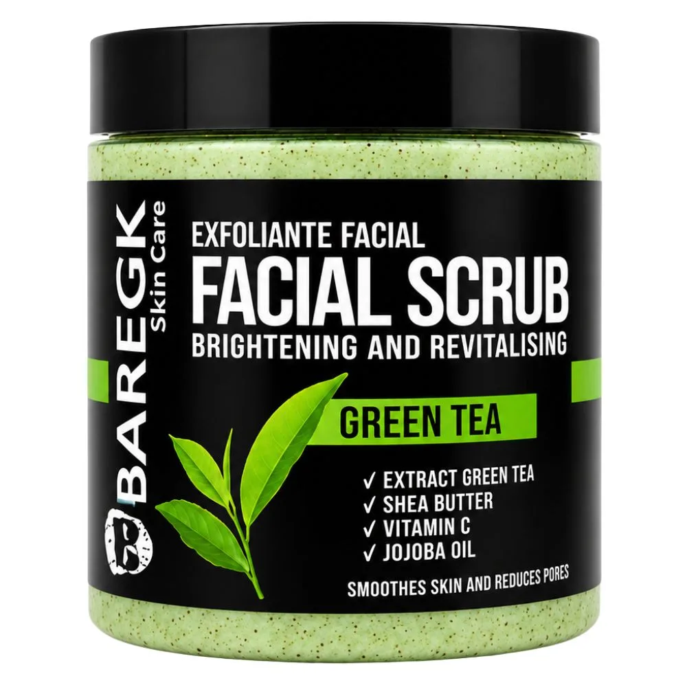 Facial Scrub Green Tea Baregk, producto profesional de barbería