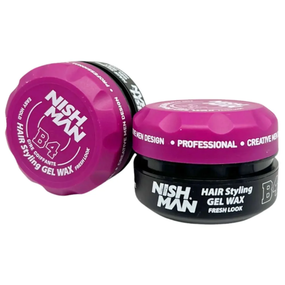 Hair Styling Gel Wax B4 Fresh Look Nish Man, producto profesional de barbería